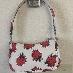 Coach Swinger White and Red Strawberry Print Women's Bag